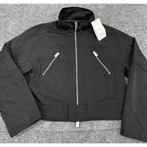 1017 ALYX 9SM Men's Large Black Moto Bomber Jacket Full Zip Logo on Back - New